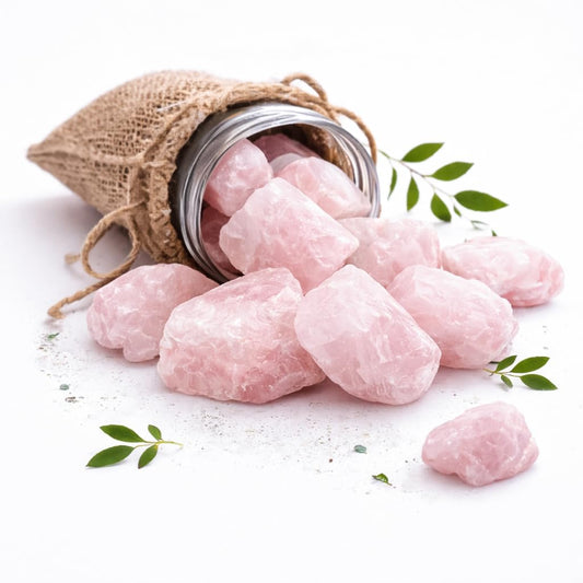 Crocon® 1LB Rose Quartz Rough Bulk Rocks Natural Stone Spiritual Gifts Raw Gemstone Crystals And Stones Tumbling Cabbing Polishing Gem Mining Chakra Balancing Reiki Healing Good Luck Home Office Décor