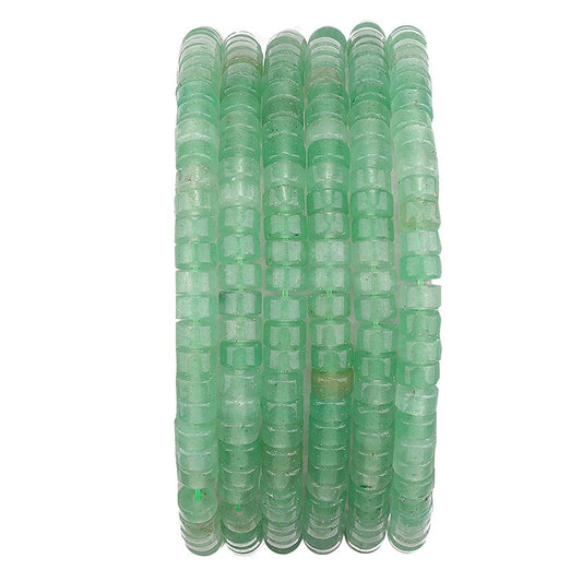 BEADIA Natural Green Aventurine Spacer Beads Caps Loose Semi Gemstone for Beading Jewelry Making 4mmx2mm 38cm