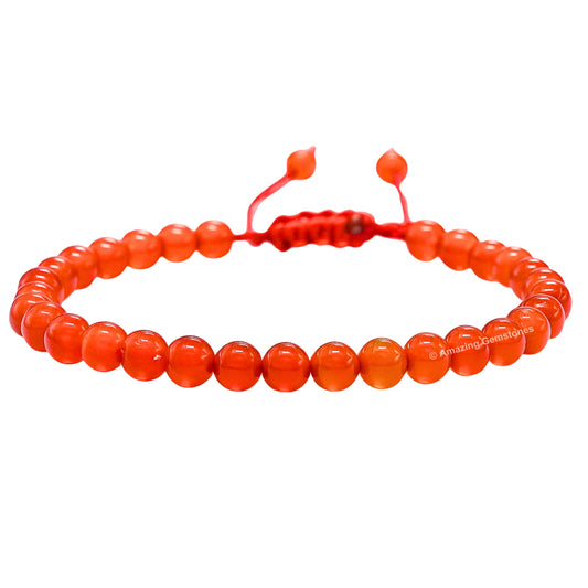 Amazing Gemstone Carnelian Bracelet for Women Men's Gifts - Protection Healing Crystal Bracelet - 6mm Gemstone Beaded Adjustable Bracelet Pulseras Para Hombres Mujer Stocking Stuffers