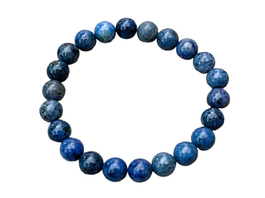 GAF TREASURES Dumortierite Crystal Bead Bracelet 8mm, Genuine Dumortierite Stretch Gemstone Bracelet, Healing Crystal Bracelet, Gift for Men & Women (1)