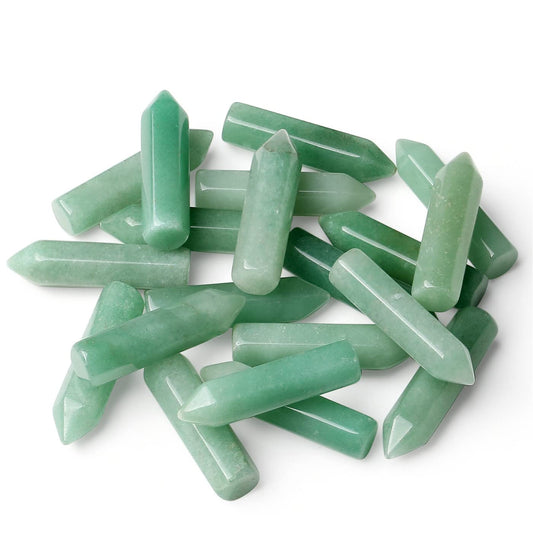 YATOJUZI 10PCS Green Aventurine Natural Healing Crystals Stones Sets Polished Tumbled Pocket Gemstones Bulk Hexagonal Points Reiki Energy Balancing Chakra Meditation Therapy Gift