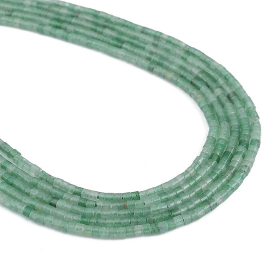 BEADIA Natural Green Aventurine Spacer Beads Caps Flat Round Loose Beads for Beading Jewelry Making 3mmx2mm 38cm