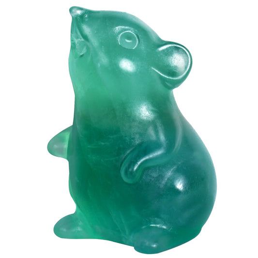 Ytbeoxk Handmade Fluorite Crystal Mouse Figurine Natural Quartz Sculpture Wealth Attracting Feng Shui Decor Mini Desk Ornament Meditation Crystal Animal Mouse.