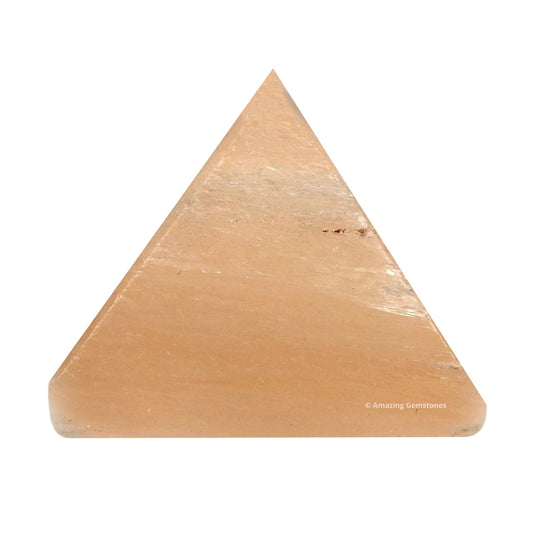 Amazing Gemstone Orange Selenite Pyramid Crystal Healing Stones - 1" Great Pyramid Figurine of Natural Stone Pyramid for Meditation, Reiki, Chakra Balancing and Crystal Pyramids Grid