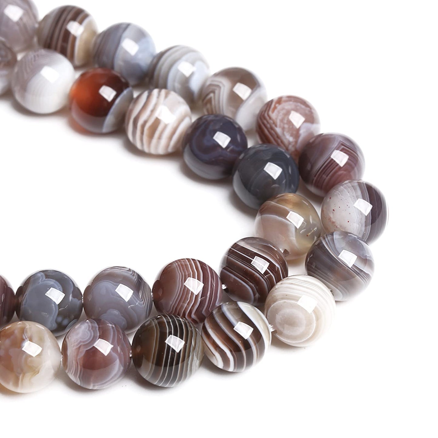 12MM 32PCS Natural Gemstone Stone Botswana Sardonyx Agate Beads for Jewelry Making DIY Bracelet