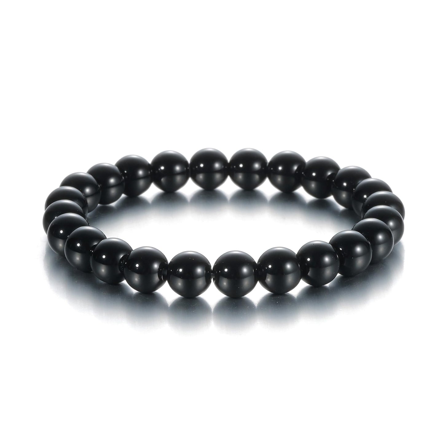 Udolfly Womens Crystal Beaded Bracelets for Women Men Protective Energy Bracelet Natural Gemstone Bead Bracelet 4mm Obsidian