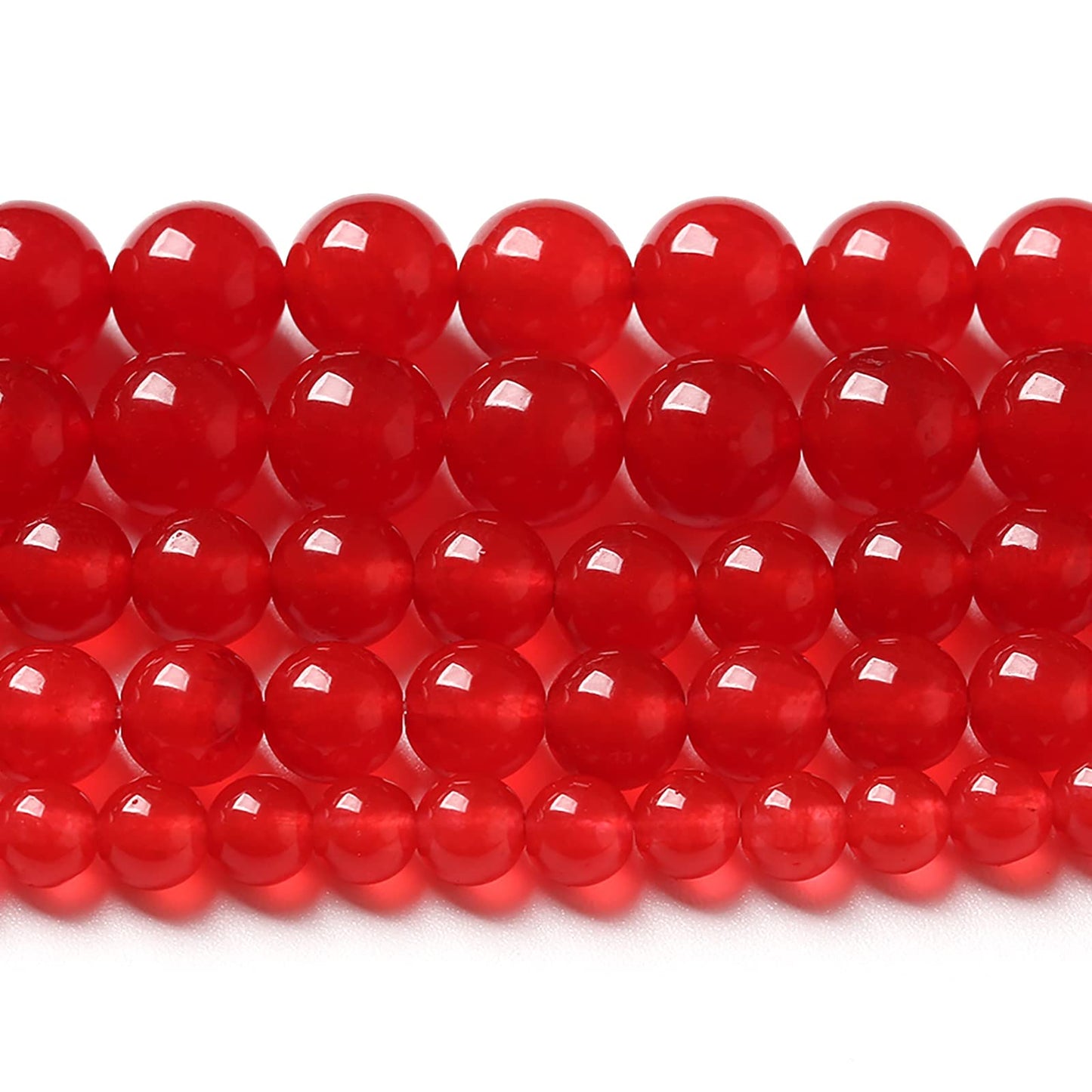 12MM 30PCS Natural Stone Red Chalcedony Jade Round Loose Beads for Jewelry Making DIY Bracelet Necklace