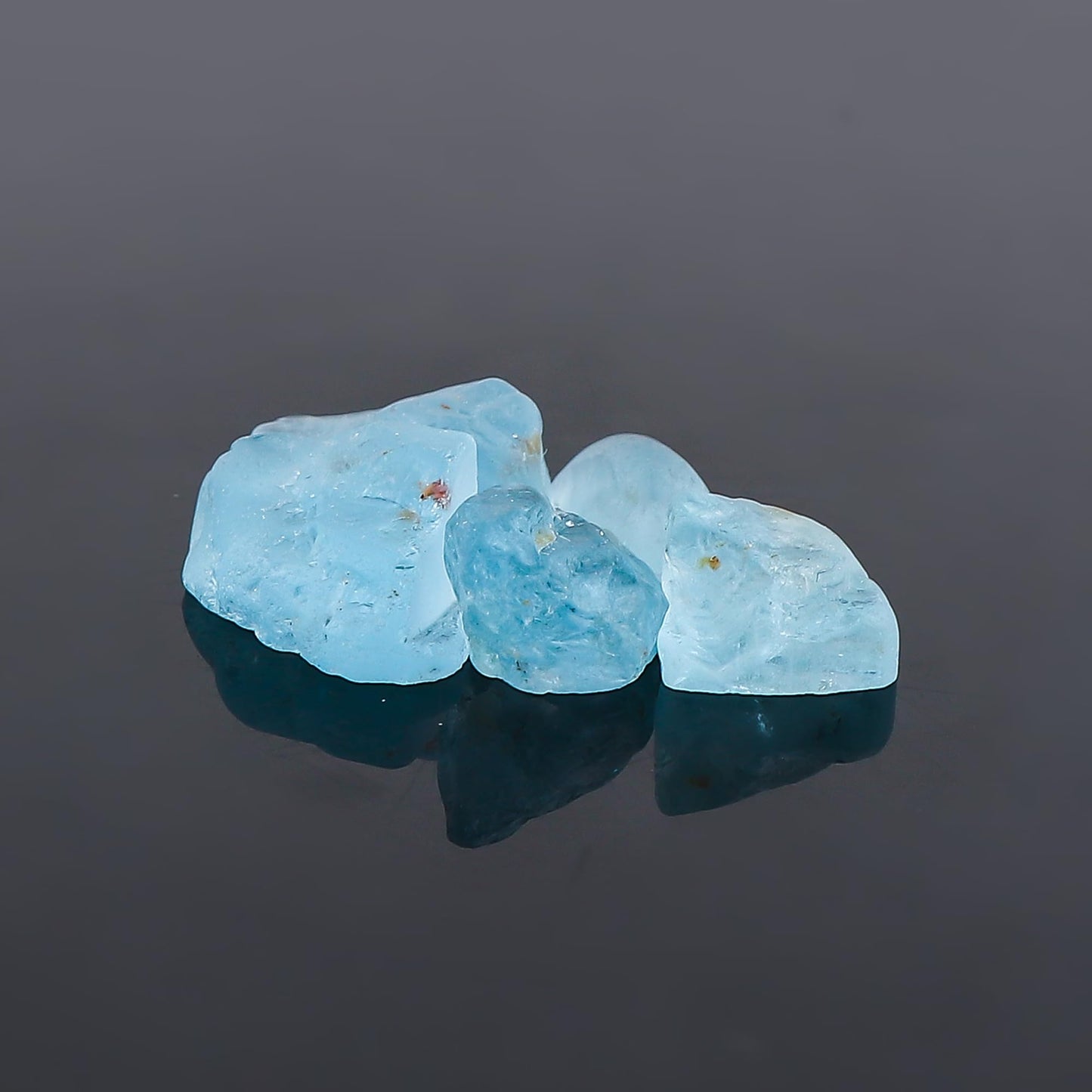 CRYSTALINES 5pcs AAA Natural Raw Blue Topaz Gemstones, Wholesale Untreated Rough Stone, DIY Jewelry Making, Bulk Loose Crystals Supplies, November Birthstone, Success Stone