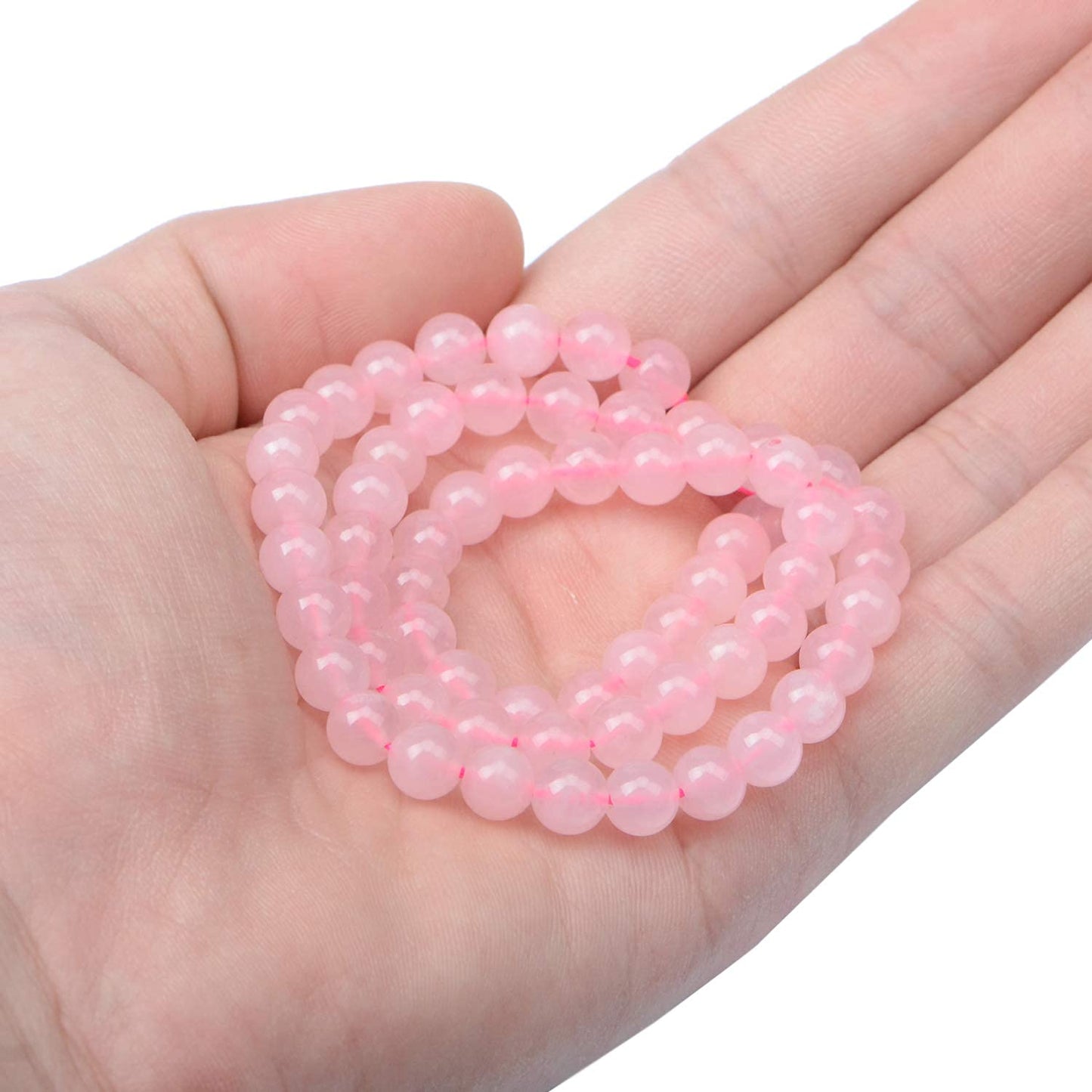 AD Beads Natural Gemstone Round Loose Beads 15" for Bracelet Necklace Earrings Jwelery Making Crafts DIY (4mm, Rose Quartz)