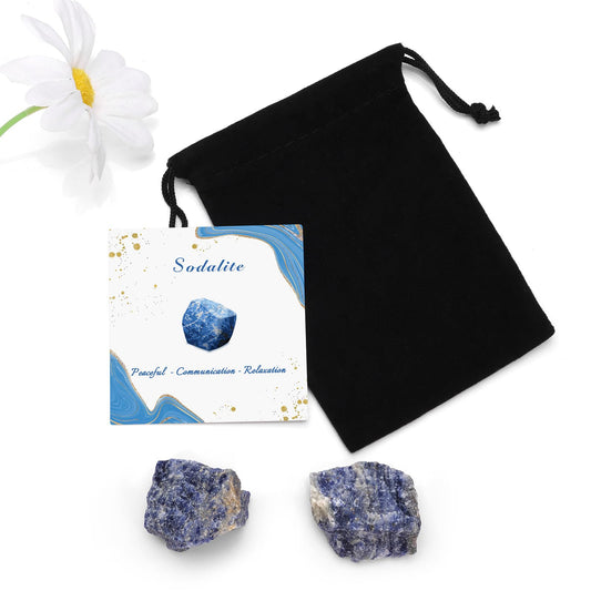 GolbalJew Sodalite Natural Raw Crystals 2PCS Healing Crystal Stones 1.2-2.0” Reiki Healing Gemstones for Meditation Chakra Balance Home Decor