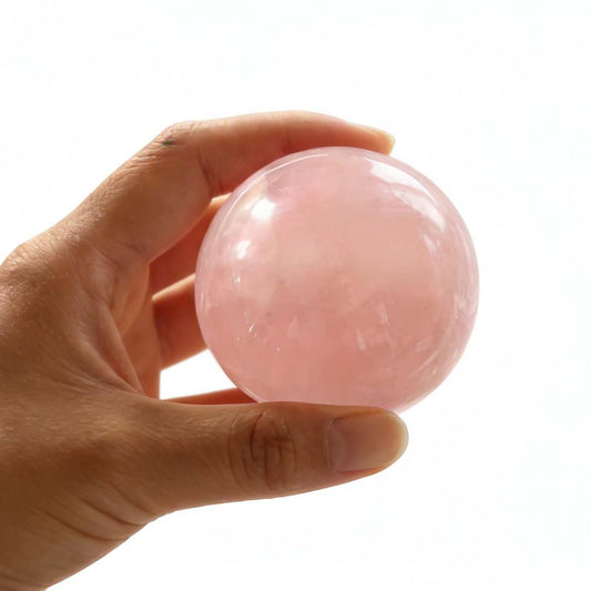 AierCrystal Natural Stone Crystal Sphere Feng Shui Home Decoration Ball Positive Energy Scrying Orb for Meditation Tool for Spiritual Space Purification Globe Diameter 4-5cm Pink Crystal Sphere