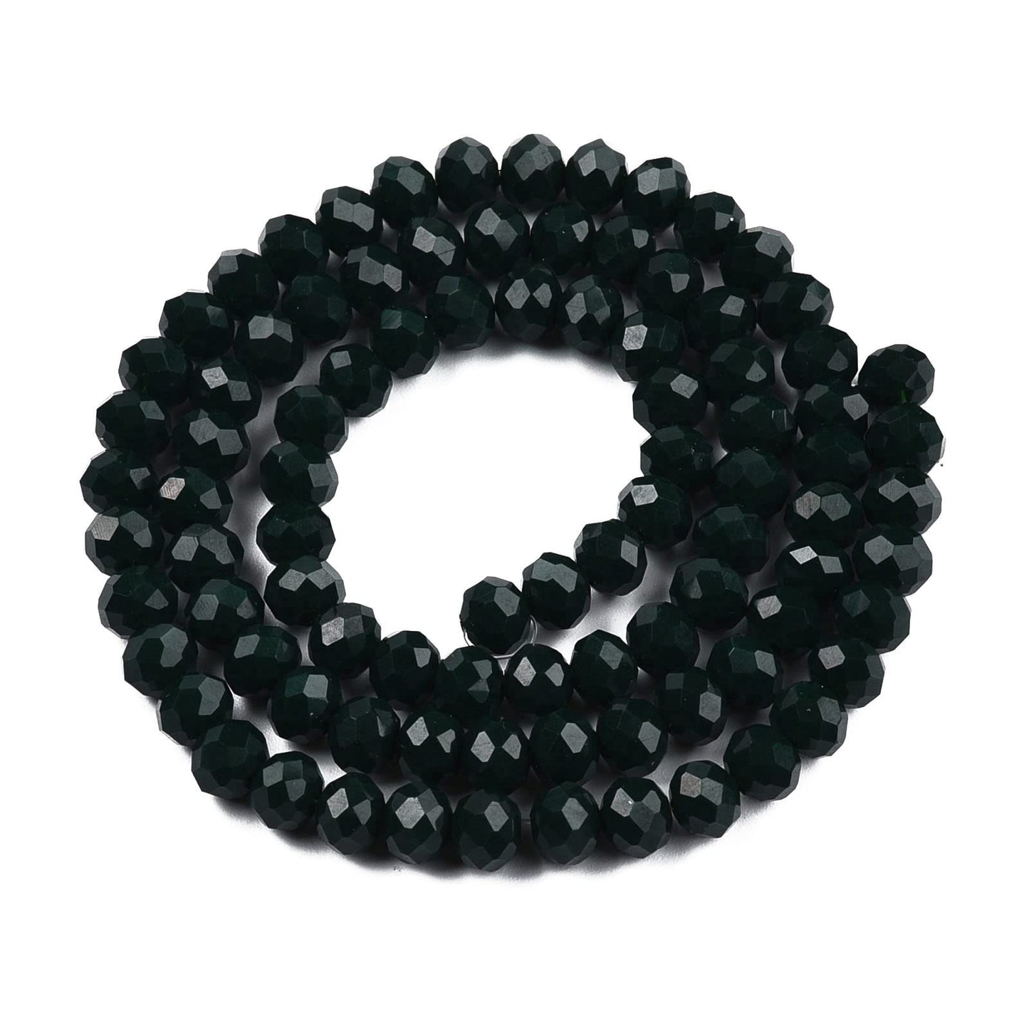 10 Strands Briolette Faceted Rondelle Glass Beads 4x3mm Tiny Opaque Glass Loose Beads 1230pcs for Bracelets Jewelry Making