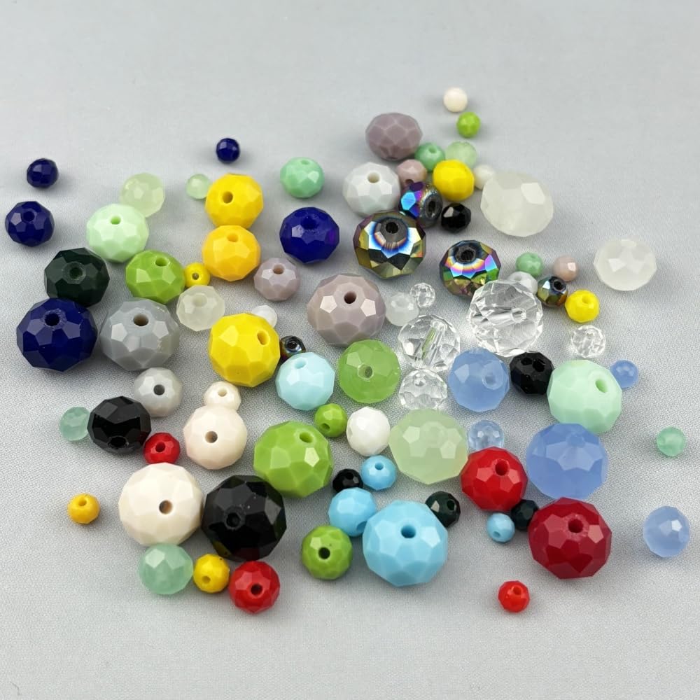 Pinhoollgo 60pcs 10mm Crystal Glass Beads Faceted Rondelle Glass Spacer Beads for Bracelets Necklace Pendants Earrings Key Chains Jewelry Making(Lemon Yellow Porcelain)