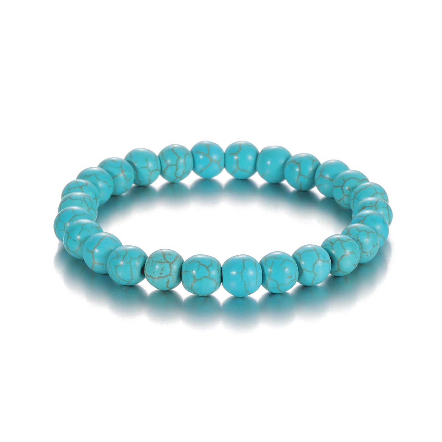 Udolfly Womens Crystal Beaded Bracelets for Women Men Protective Energy Bracelet Natural Gemstone Bead Bracelet 8mm Turquoise