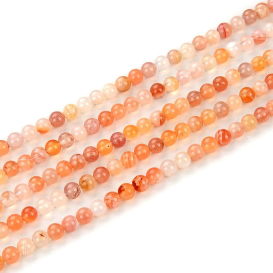1 Strand Adabele Natural Red Botswana Agate Healing Gemstone 4mm (0.16 Inch) Tiny Small Round Loose Beads Gem Stone Spacer (84-90pcs) for Jewelry Making GH-A4