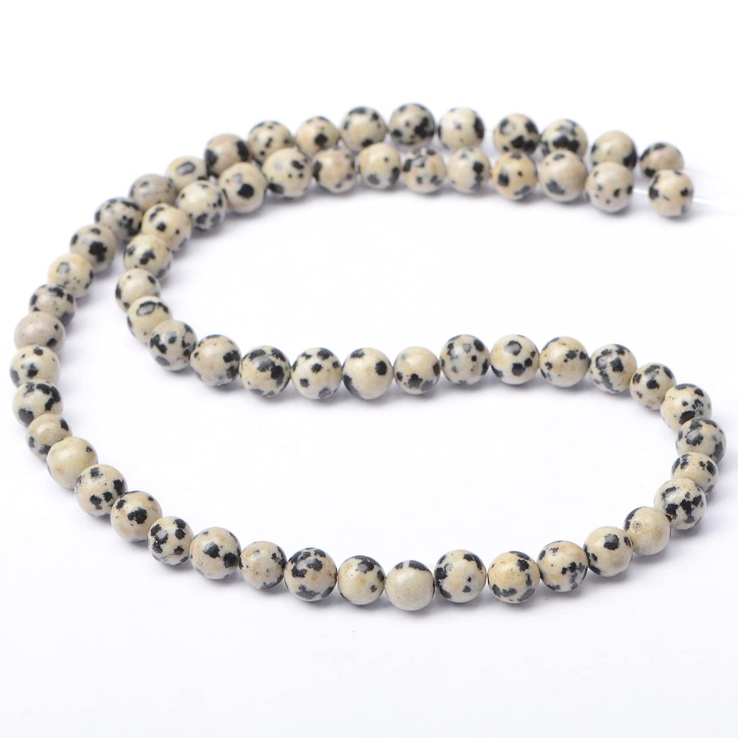 AD Beads Natural Gemstone Round Loose Beads 15" for Bracelet Necklace Earrings Jwelery Making Crafts DIY (6mm, Dalmation)