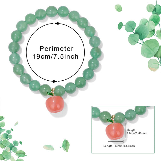 GolbalJew Healing Bracelet For Women Anxiety Jade Beaded Bracelets Teacher Gifts Jewelry Healing Stone Green Aventurine Bracelet Stress Relief Yoga Beads Chakra Bracelets Gifts For Women