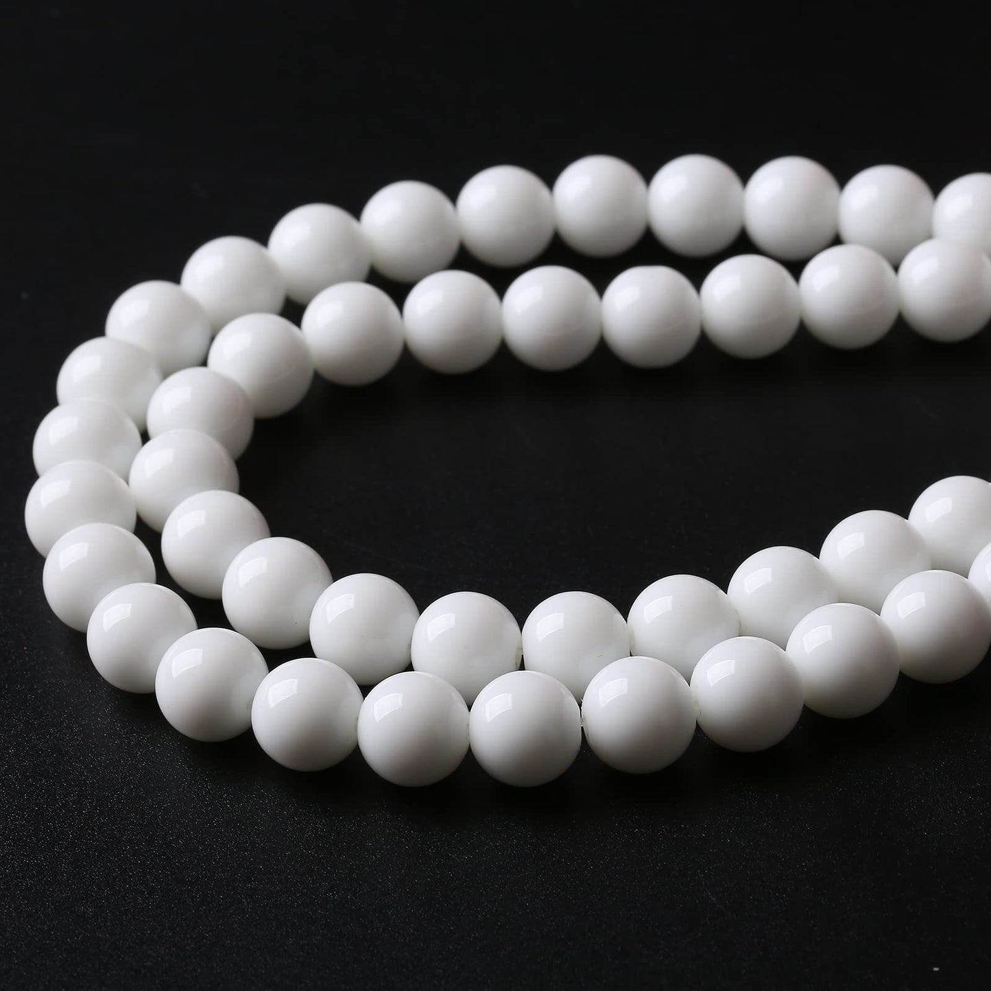 32PCS 12MM Natural White Agate Stone Beads Round Shape Suitable for Jewelry DIY Bracelet 15 Inches