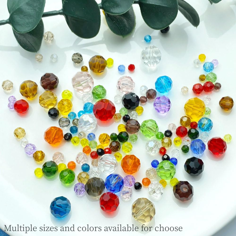 LIMAOLLY 400pcs 4mm Faceted Crystal Glass Beads Round Spacer Beads for Jewelry Making DIY Craft Making Necklace Bracelet Earring Wind Chimes Suncatchers Ornament(509-Emerald)