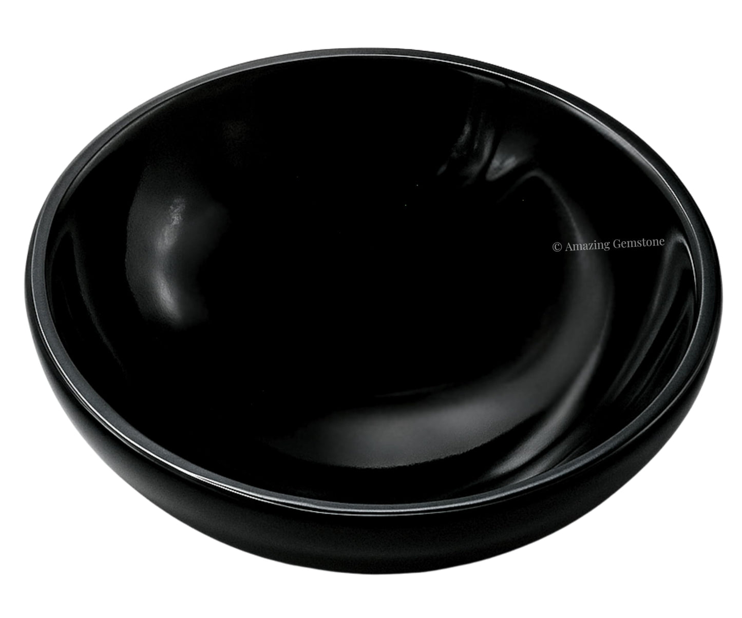 Black Obsidian Crystal Bowl - 3 Inch Decorative Bowls for Room and Home Decor - Gemstone Healing Crystals for Elegant Display, Positive Energy Balance and Gift