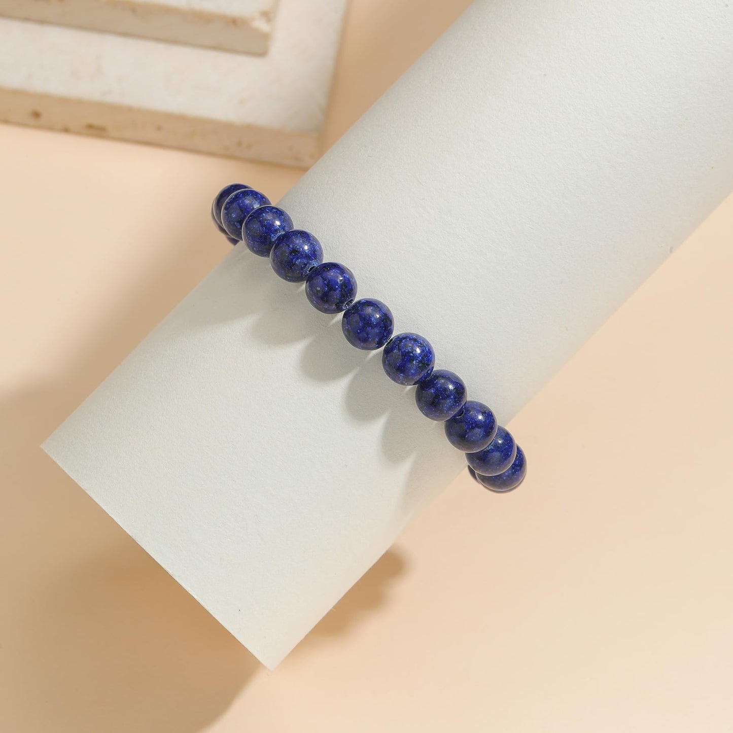 Udolfly Womens Crystal Beaded Bracelets for Women Men Protective Energy Bracelet Natural Gemstone Bead Bracelet 4mm Lapis