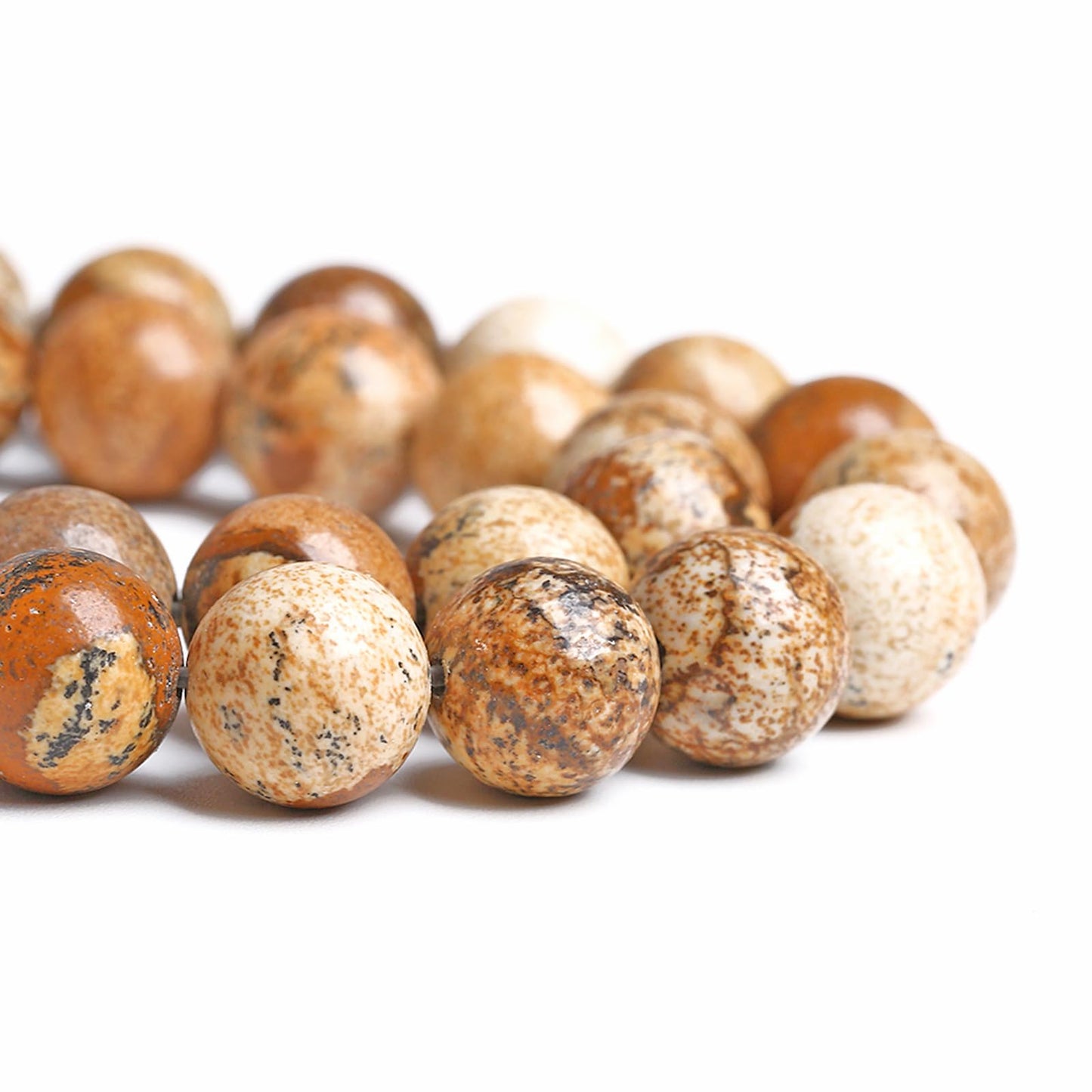 10MM 38PCS Natural Stone Picture Jasper Loose Beads for Jewelry Making DIY Bracelet