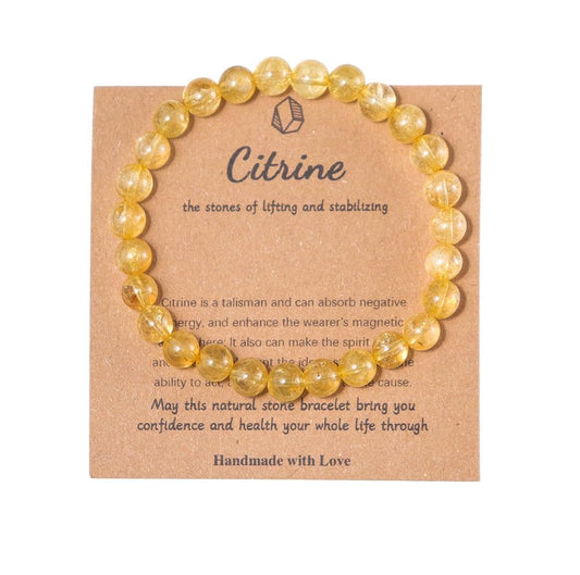 Pingyongchang Stress Relief Anxiety Yoga Bracelet,Stone Beaded Mantra Bracelets for Women Birthday Gifts for Inspirational Jade Bracelet for Men Christmas Gift-Citrine