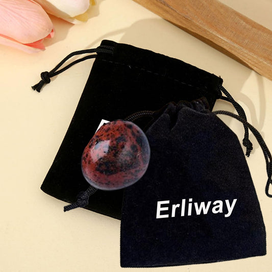 Erliway Red Obsidian Healing Crystal Stones, 1.25-2.0" Large Reiki Healing Gemstones Natural Tumbled Polished Stones for Energy Witchcraft Therapy Meditation