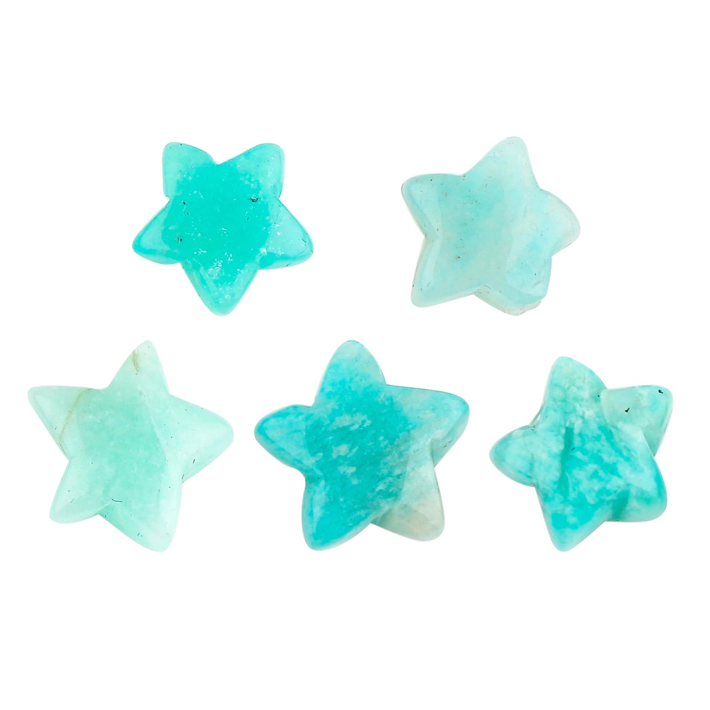 CRYSTALINES 5pcs, Wholesale Natural Amazonite Gemstones, Bulk Star Shape Stones, Assorted Loose Supply, DIY Craft-Jewelry Making, Chakra Healing Crystals, Gem Collection, 8-10mm