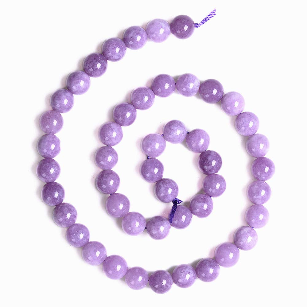 PLTbeads Gorgeous Purple Dyed Jade Natural Gemstone Loose Beads 8mm Smooth Round Approxi 15 inch DIY Bracelet Necklace for Jewelry Making