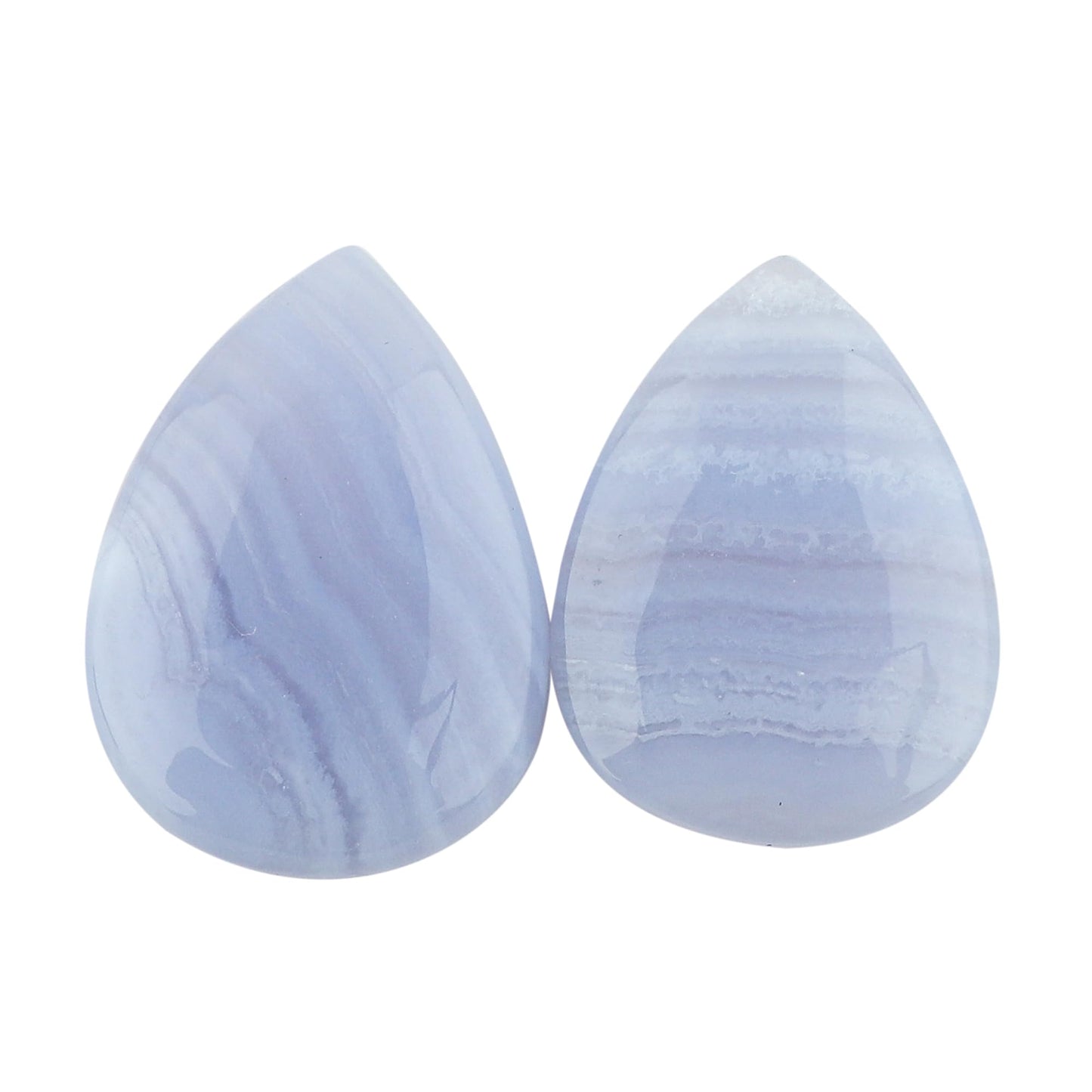CRYSTALIS AA+ 2pcs Pear Natural Blue Lace Agate, Loose Gemstone, Wholesale Bulk Cabochons, Jewelry Making Supply, Chakra Healing Polished Stones, Wire Wrapping, DIY, Gem Collection, 22mm+