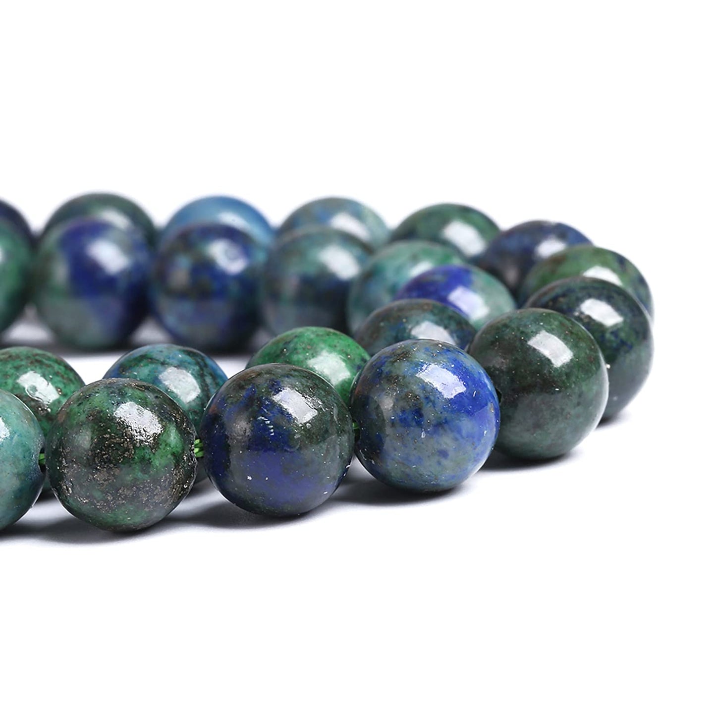 12MM 32PCS Natural Stone Lapis Chrysocolla Loose Beads for Jewelry Making DIY Bracelet