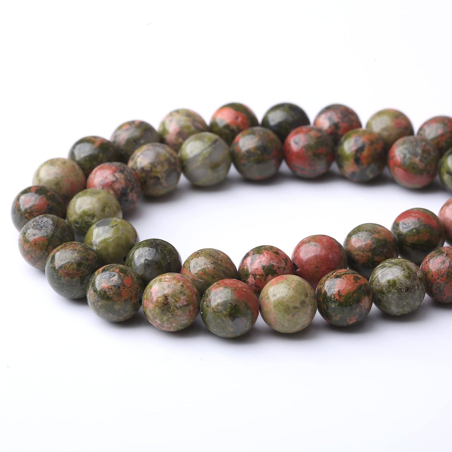 32PCS 12MM Natural Unakite Stone Beads Energy Healing Beads for DIY Jewelry Bracelet Necklace Making for Jewelry Making15Inch