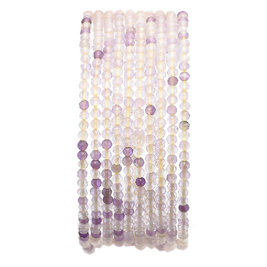 BEADIA Faceted Natural Purple Fluorite Stone Round Loose Semi Gemstone Beads for Jewelry Making 2-2.5mm 38cm