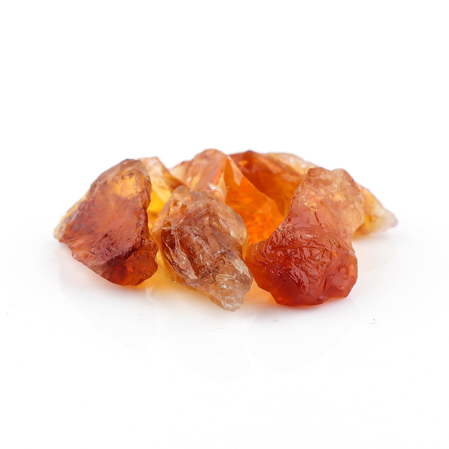 CRYSTALINES 5pcs Genuine Raw Madeira Citrine Gemstone, Wholesale Rough Crystals, DIY Crafts-Jewelry Making, Bulk Assorted Loose Stone Supplies, November Birthstone, Gem Collection