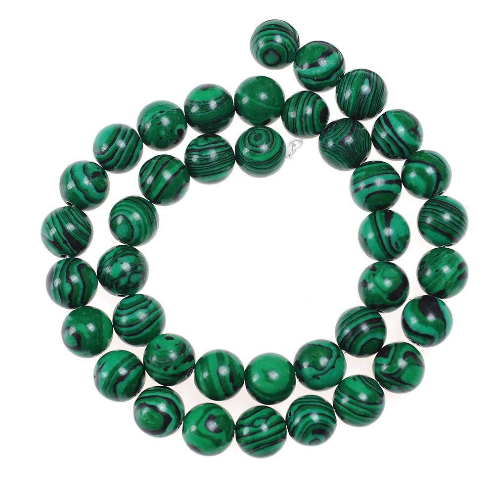 Natural Stone Beads 2mm Malachite Gemstone Round Loose Beads Crystal Energy Stone Healing Power for Jewelry Making DIY,1 Strand 15"
