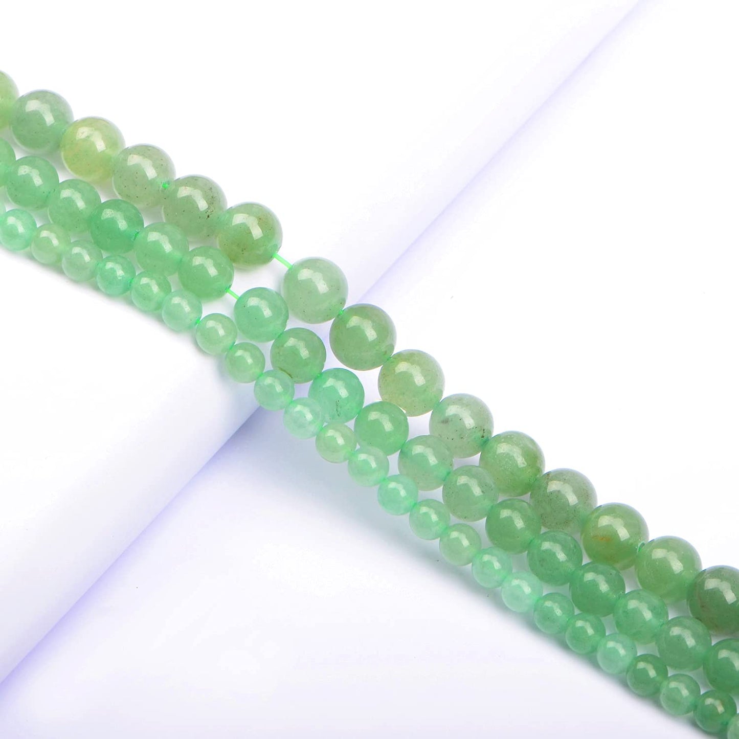 AD Beads Natural Gemstone Round Loose Beads 15" for Bracelet Necklace Earrings Jwelery Making Crafts DIY (8mm, Green Aventurine)
