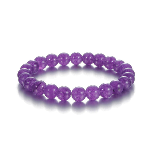 Udolfly Womens Crystal Beaded Bracelets for Women Men Protective Energy Bracelet Natural Gemstone Bead Bracelet 8mm Amethyst