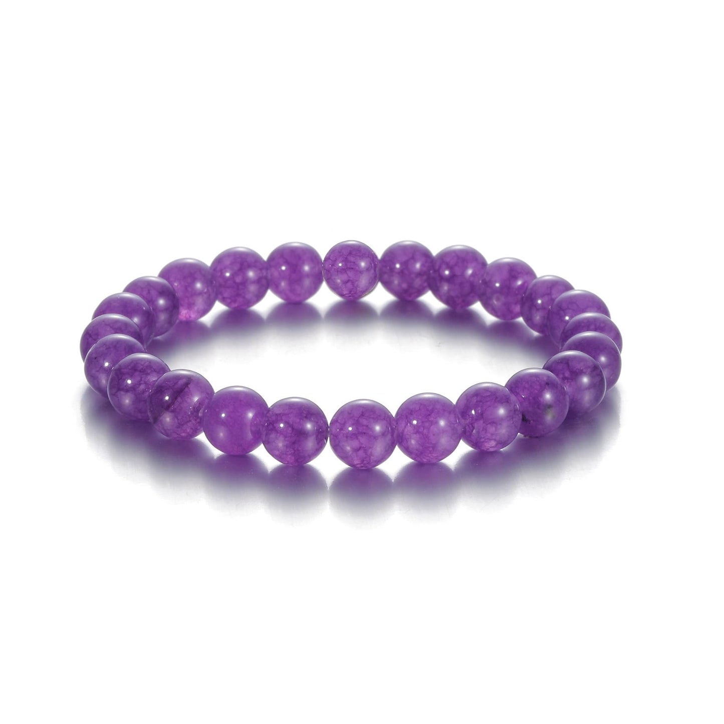 Udolfly Womens Crystal Beaded Bracelets for Women Men Protective Energy Bracelet Natural Gemstone Bead Bracelet 4mm Amethyst