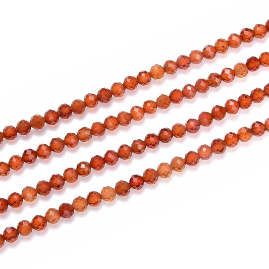 Adabele 30 Inch Natural Orange Spessartite Garnet Healing Gemstone 4mm (0.16 Inch) Tiny Small Faceted Round Loose Beads Stone Spacer (180-200pcs) GK4-23