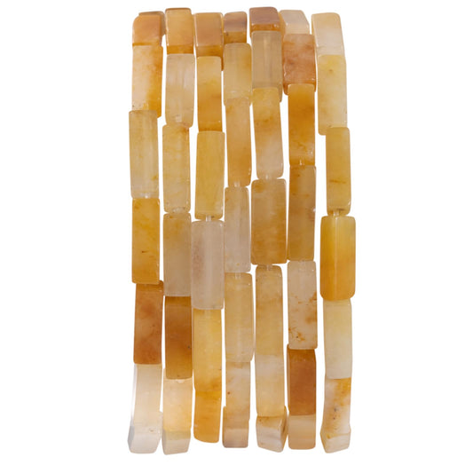 Natural Yellow Jade Rectangle Tube Beads 4x13mm 38cm/str Loose Semi Gemstone Stone Beads for Making Bracelets Necklace Earrings