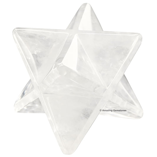 Amazing Gemstone Clear Quartz Merkaba Crystal - 0.75 Inches Metaphysical Merkaba Star for Meditation - Energetic Tetrahedron Crystal and Healing Stones for Spiritual Growth and Healing (15-20mm)