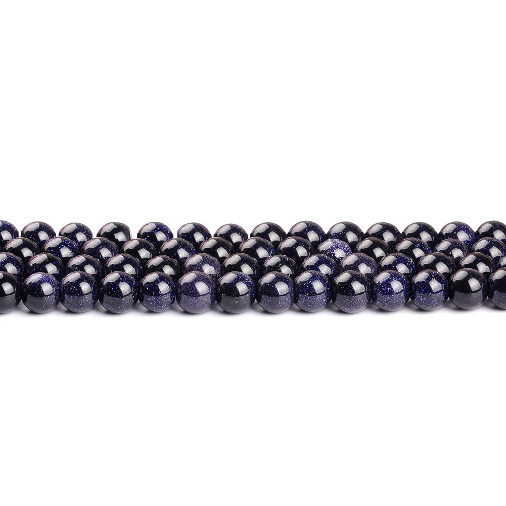 Natural Stone Beads 12mm Blue Sand Stone Round Loose Beads Crystal Energy Stone Healing Power for Jewelry Making DIY,1 Strand 15"