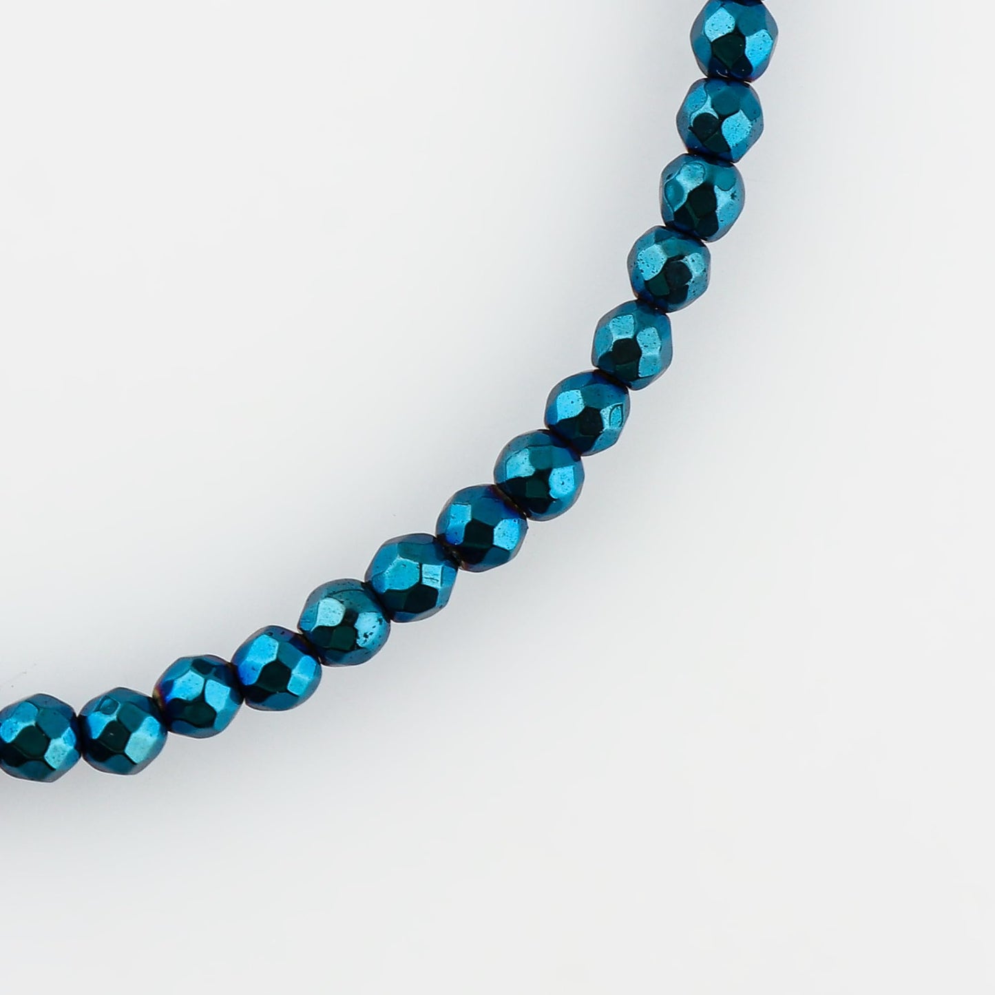 CRYSTALINES Genuine Blue Hametite Gemstone Bracelet, Faceted Beads Stones, Hypoallergenic Handmade Boho Jewelry for Women, Healing Crystals, Adjustable Silver Chain 7+1inch, Birthday Gift