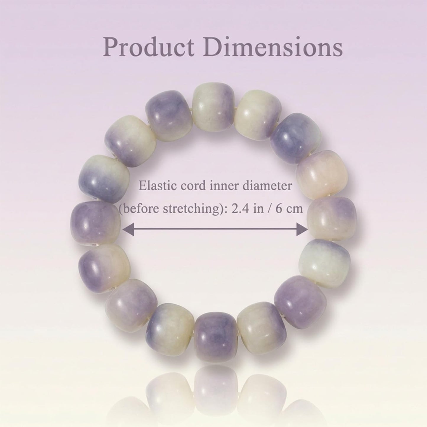 Qchengsan Natural Bodhi Bracelet for Women, Fidget Bracelet for Anxiety Relief, Stress Relief Beaded Sensory Jewelry for Adults, Healing Meditation Gifts for Women, Birthday Gifts for Women