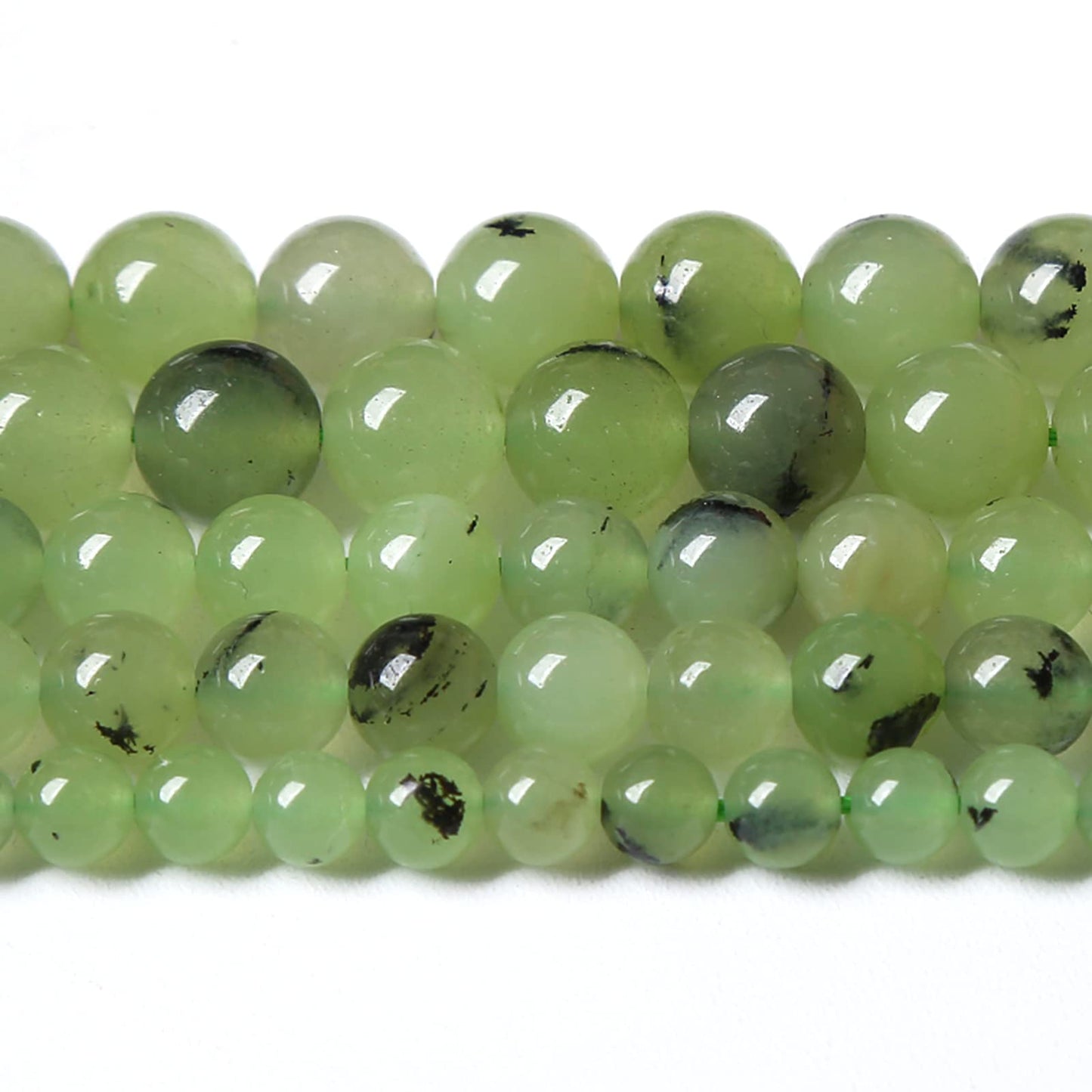 6MM 60PCS Natural Stone Prehnite Jade Loose Beads for Jewelry Making DIY Bracelet Necklace