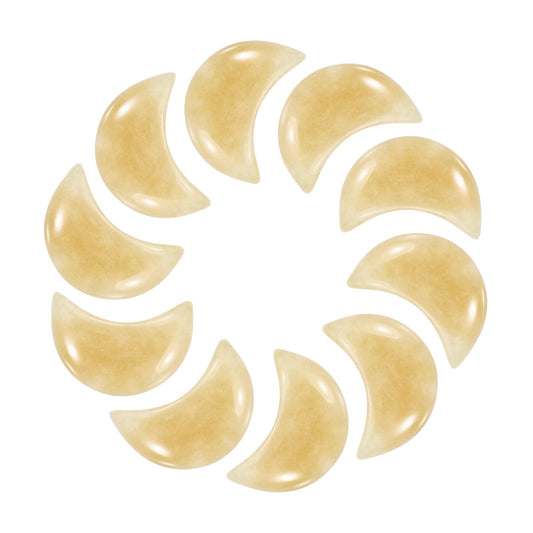 MECCANIXITY 10 Pcs Moon Crystal Worry Stone, 0.5 Inch Length Natural Topaz Moon Gemstone Bulk, Carved Pocket Stones for Meditation Balancing Pendant Decor