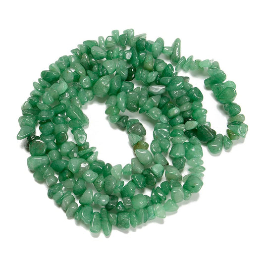 jodaying 7-8mm Natural Green Aventurine Gemstone Chips Healing Gravel Bracelets Necklace Kit Irregular Tumble Stone Beads DIY Crafts Design Jewelry Making 32"