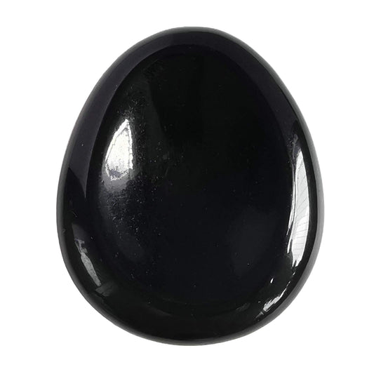 Bacatgem Natural Black Obsidian Water Drop Chakra Thumb Worry Stone,Stress Relax Healing Reiki Crystal Pocket Palm Stones