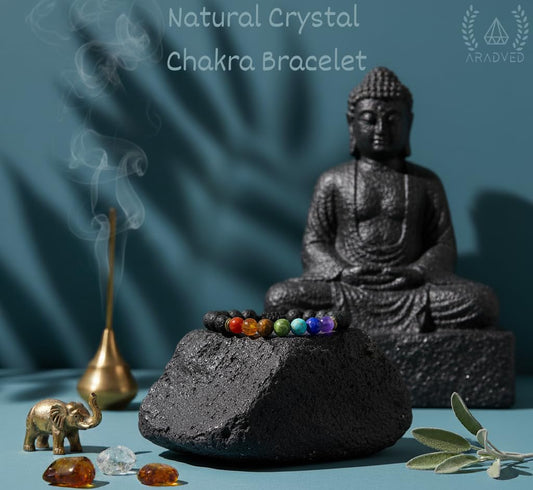 ARADVED 7 Chakra Crystal Tree 300 Beads & Healing Bracelet Set - Tree of Life Feng Shui Decor for Positive Energy - Gemstone Money Tree with Matching Chakra Bracelet for Meditation & Spiritual Gifts